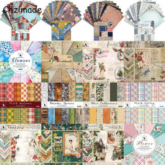 Chzimade Vintage Flower Scrapbooking Material Paper Pads