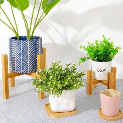 Four-legged Wood Flower Pot Holder Plant