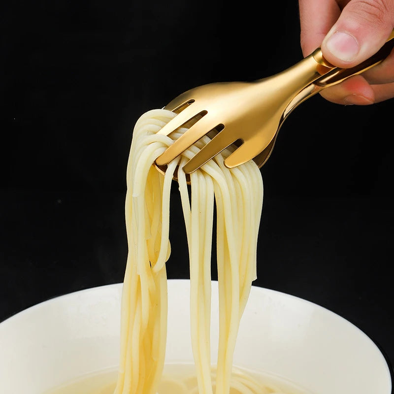 Non-Slip Stainless Steel Food Tongs