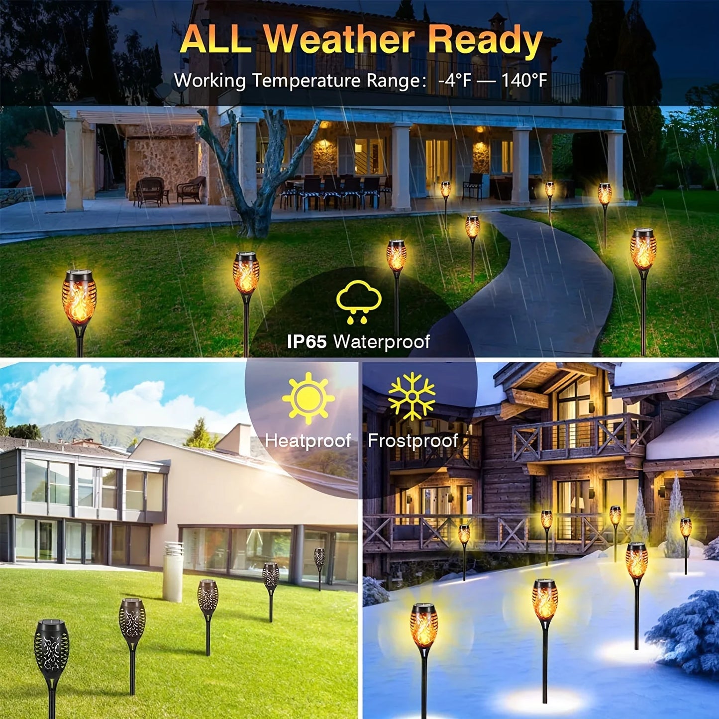 Flame Light Solar Torches Landscape Lamp