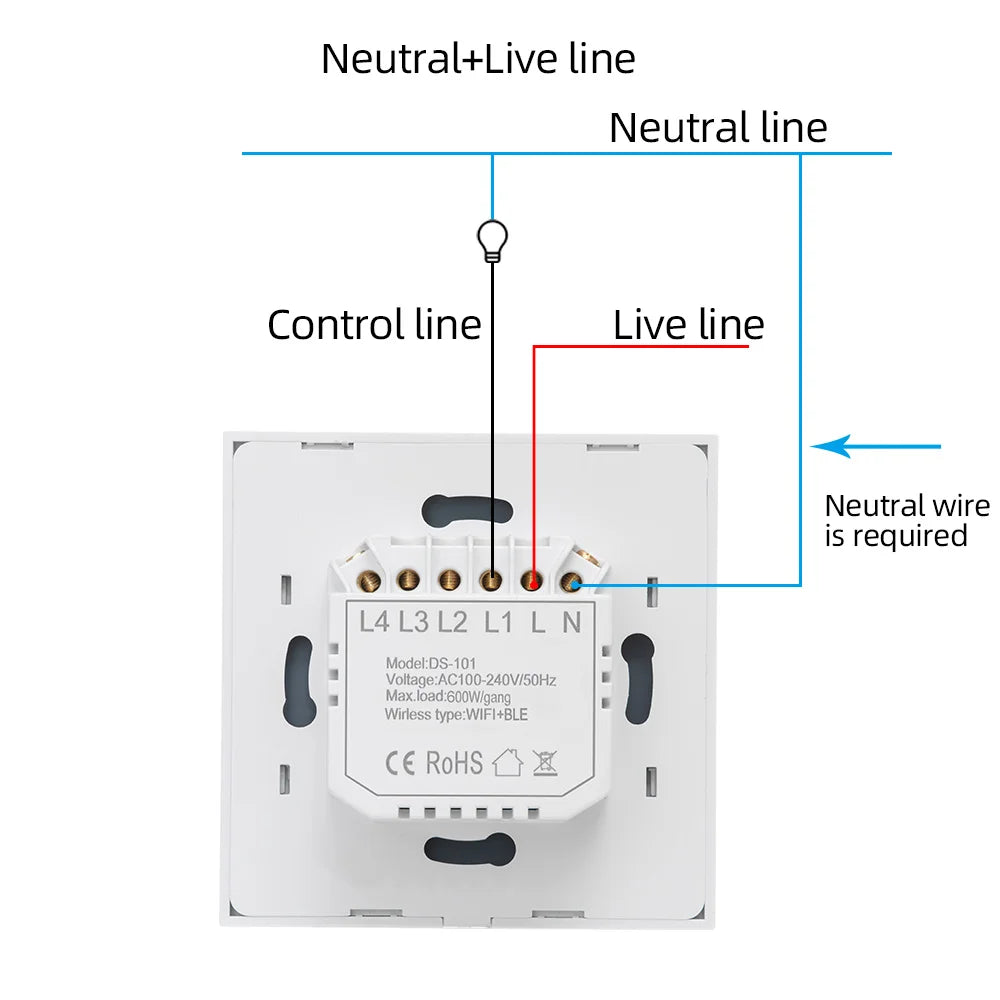 WiFi EU Light Wall Touch Switch