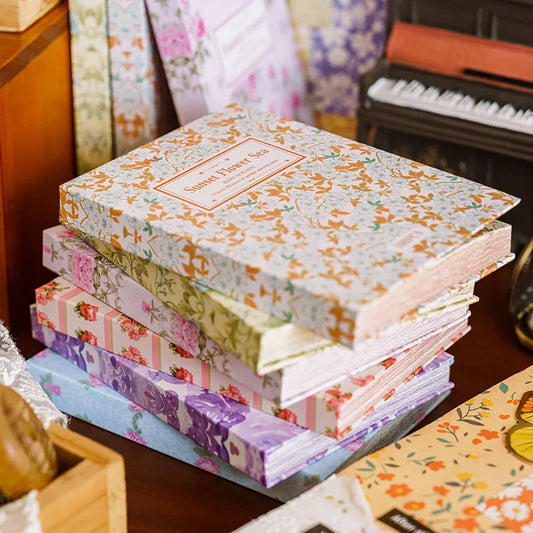 JIANQI Vintage Background Floral Paper Set