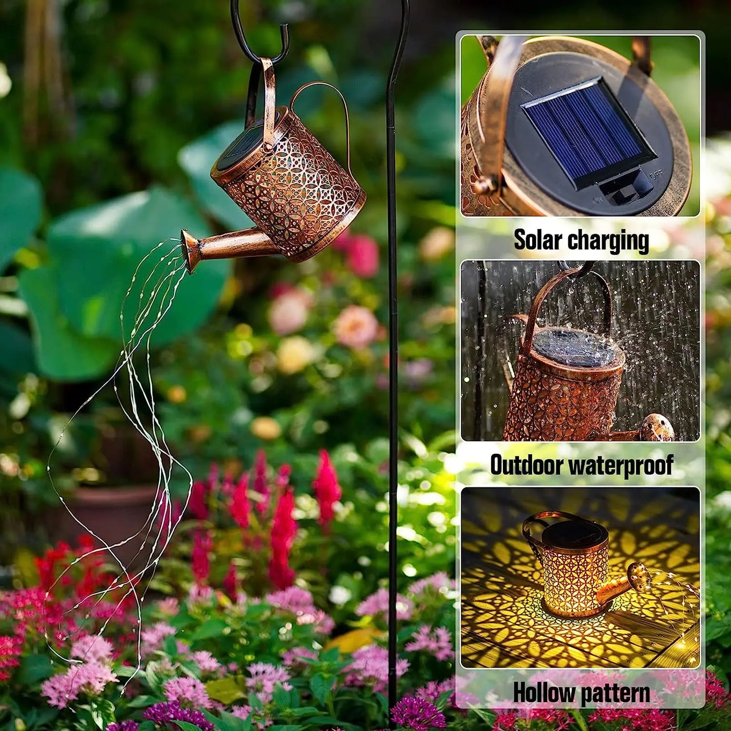 Solar Watering Can with Cascading Light Water Can