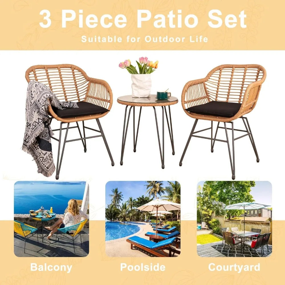 Outdoor Wicker Furniture Patio Bistro Set