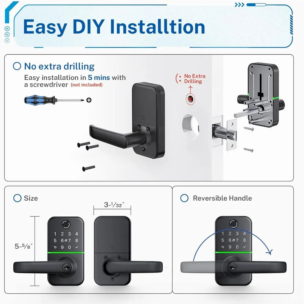 Keypad Smart Door Lock with Handle