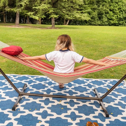 Quilted Fabric Hammock with 12-Foot Stand