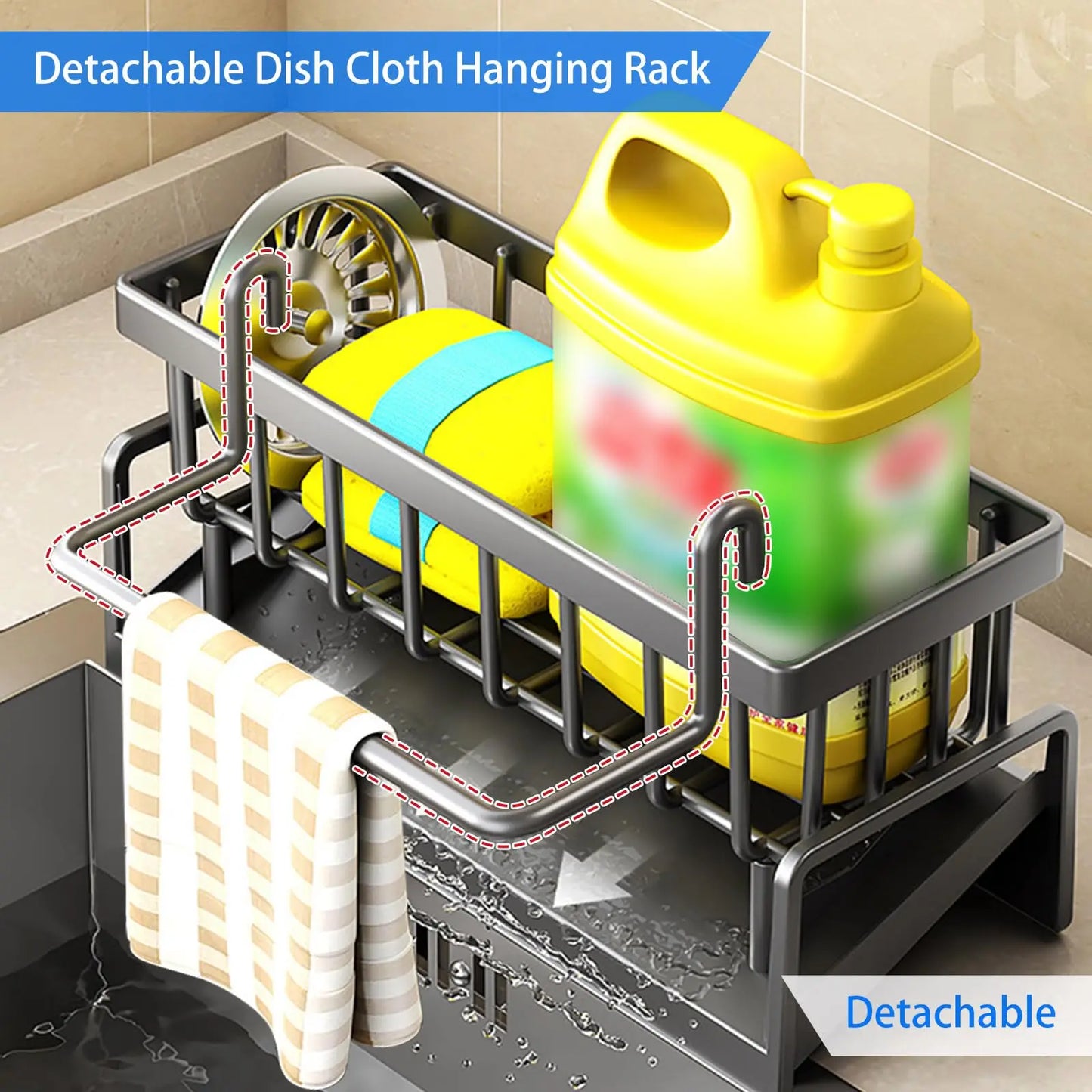 Sponge Holder Kitchen Sink Caddy Organizer