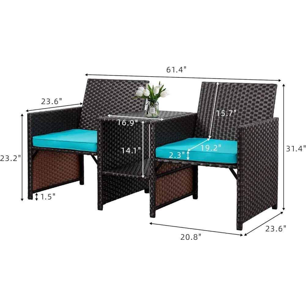 Patio Furniture Set with Built-in CoffeeTable