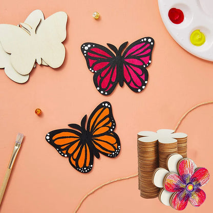 Butterfly Flower DIY Painting Wooden Crafts