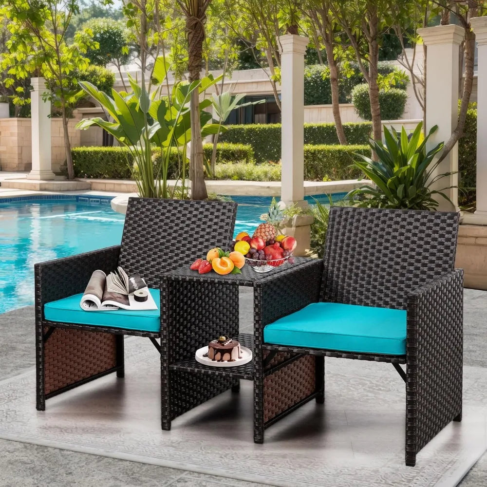 Patio Furniture Set with Built-in CoffeeTable