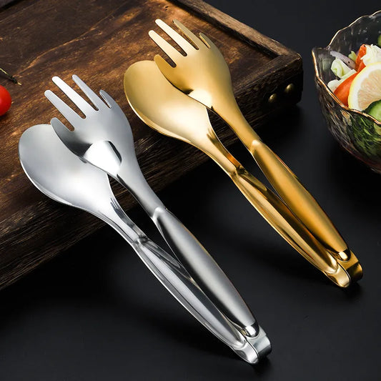 Non-Slip Stainless Steel Food Tongs