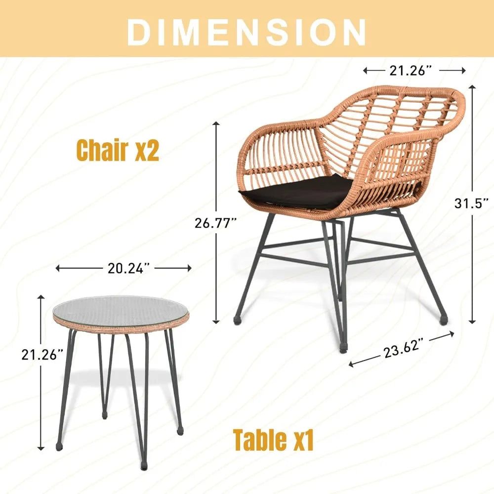 Outdoor Wicker Furniture Patio Bistro Set