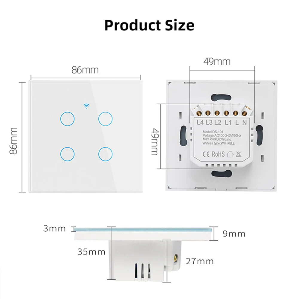 WiFi EU Light Wall Touch Switch