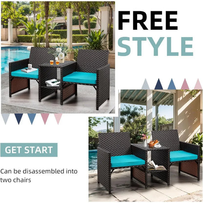 Patio Furniture Set with Built-in CoffeeTable