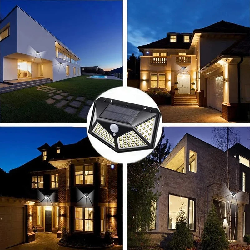 Luminous Solar Wall Lamp 4 Sides With Motion Sensor